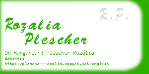 rozalia plescher business card